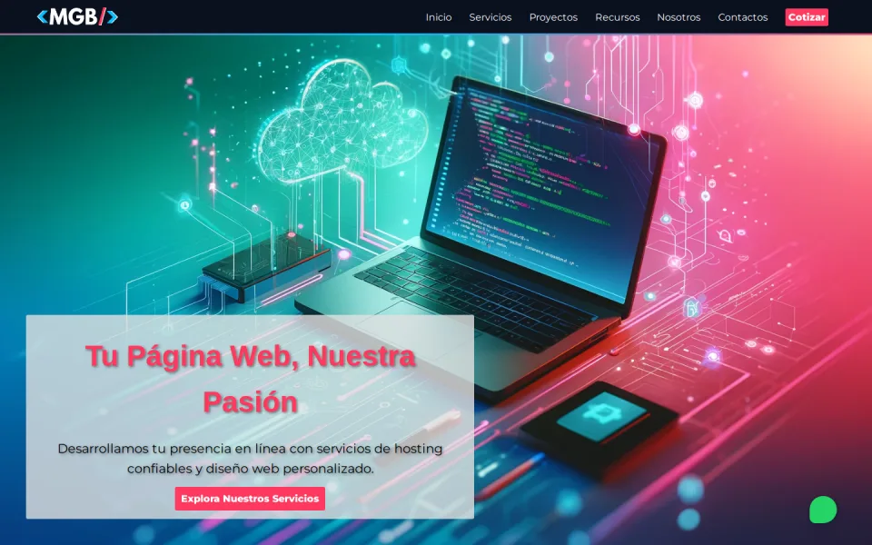 Vista de escritorio de MGB-SITES