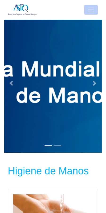 Vista móvil de Alianza por la Seguridad del Paciente Quirúrgico