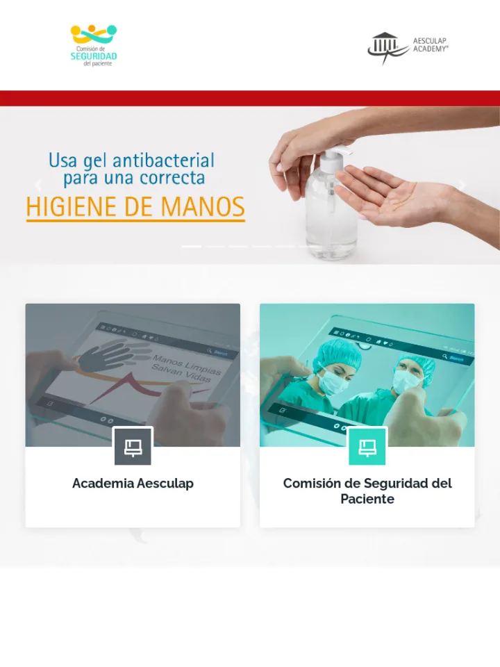 Vista tablet de Aesculap Seguridad del Paciente